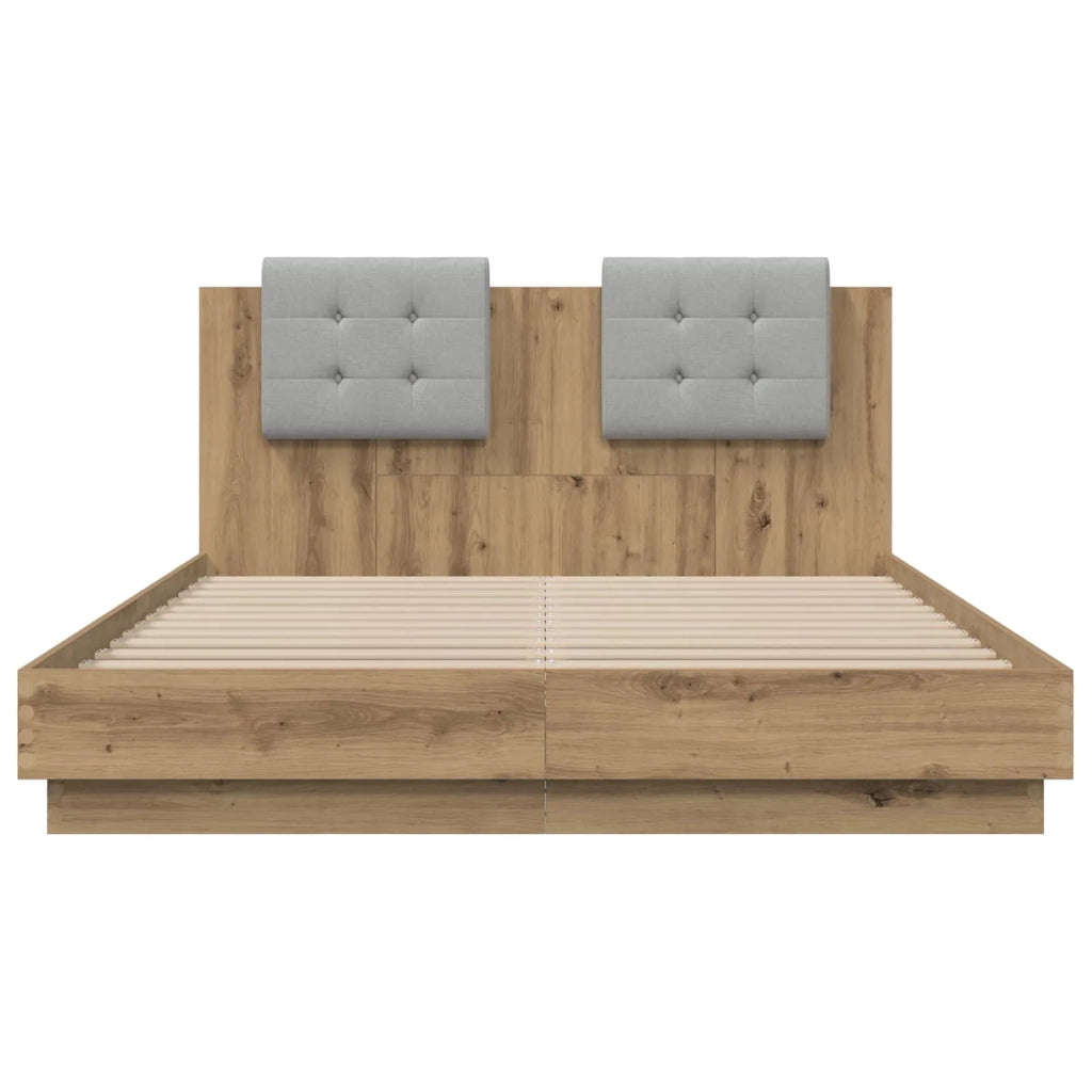 Struttura letto con testata-Giroletto Rovere artigianale 140 x 200 cm