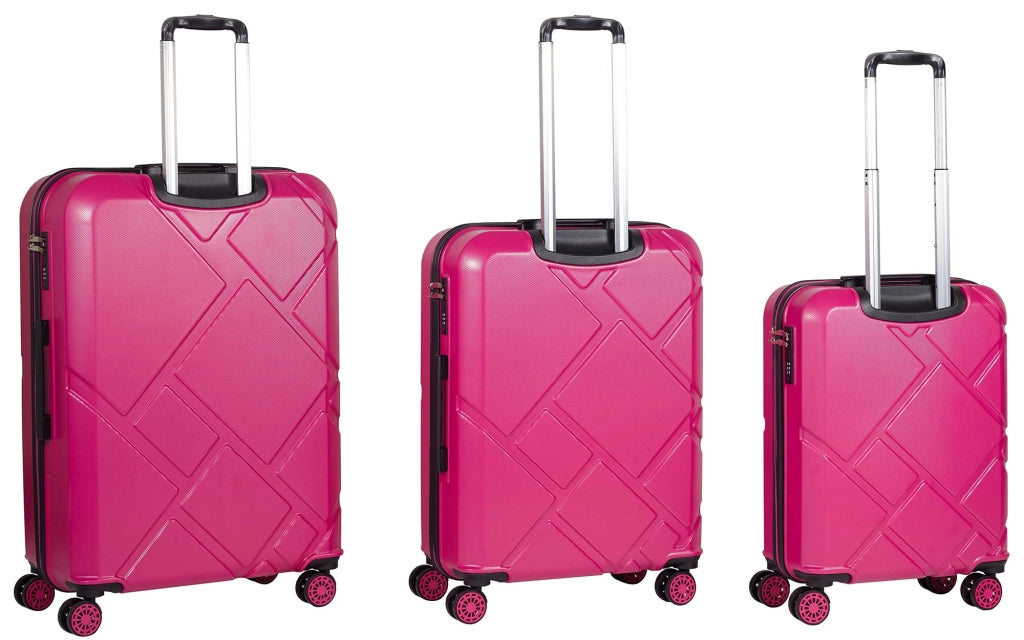 Set 3 Valigie Trolley Rigide in ABS 4 Ruote TSA Ravizzoni Mango Fucsia