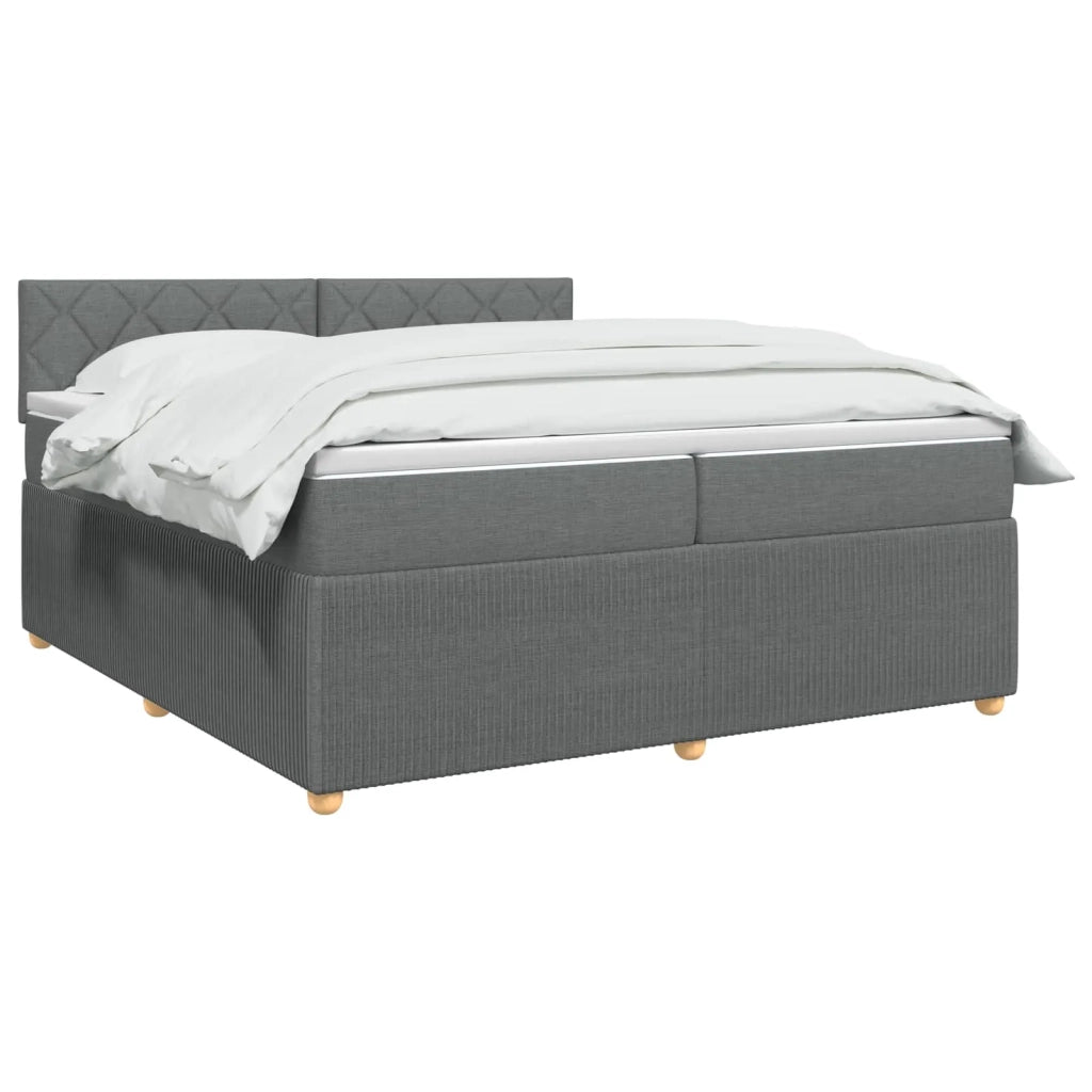 Letto box spring con materasso Grigio Scuro 200 x 200 cm 3451553
