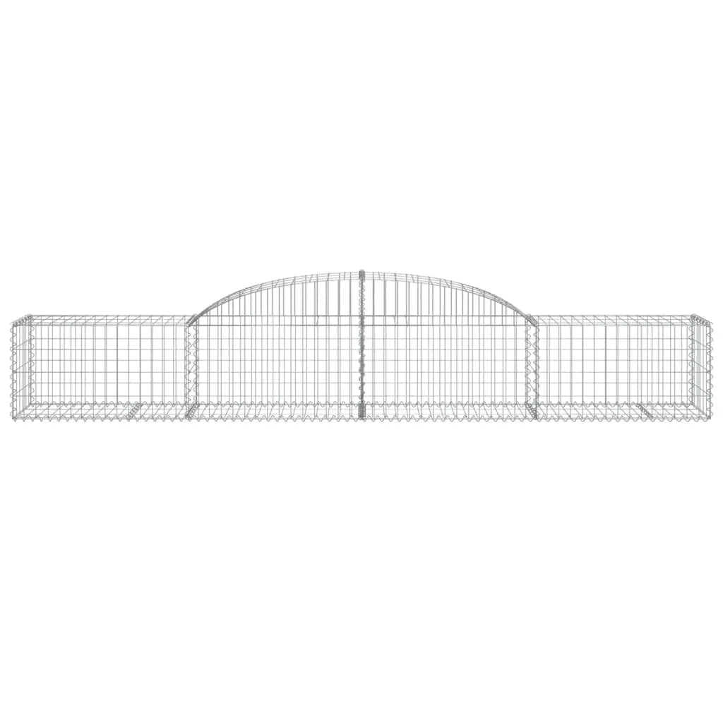 Cestini gabbioni recinzione a gabbia muro di contenimento ad arco 25 pezzi 300 x 50 x 40/60 cm ferro zincato argento 02_0040696