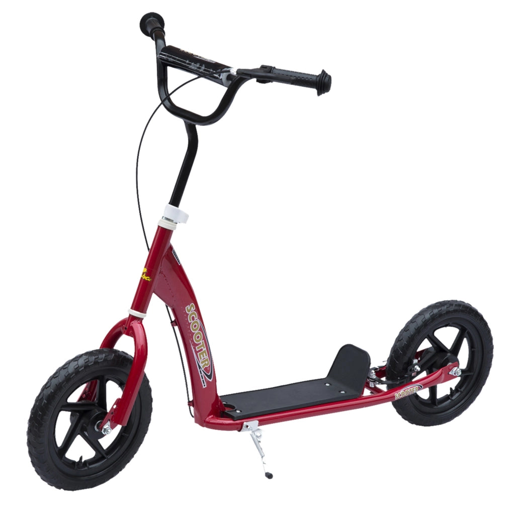 Monopattino per Bambini 5-12 Anni con Freno Posteriore e Manubrio Regolabile. 120x52x80-88 cm. Rosso