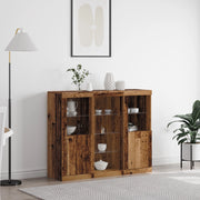 Mobiletto con Luci LED Legno Antico 123x37x100 cm Legno Ingegnerizzato