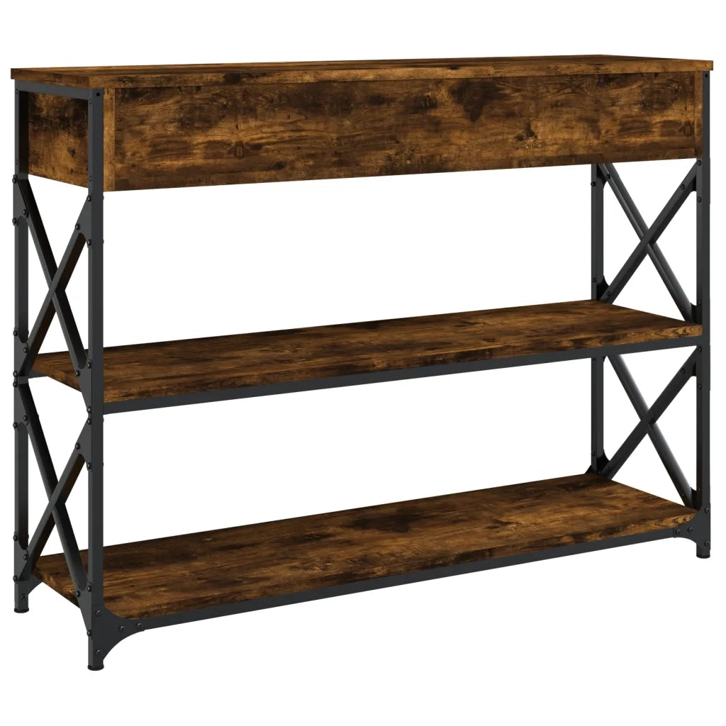 Tavolo Consolle | Tavolo d'Ingresso Rovere Fumo 100x28x75 cm in Legno Multistrato