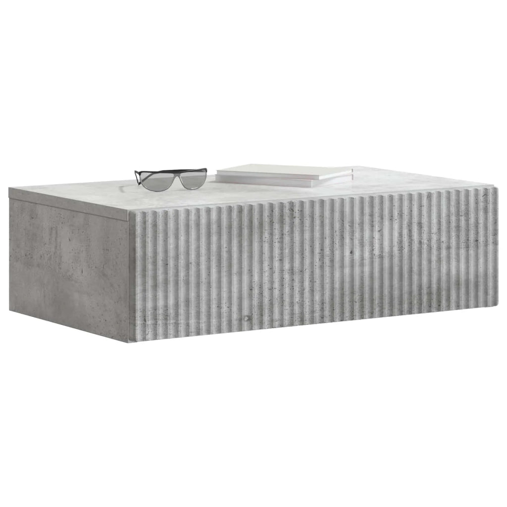 Tavolino da Parete Laterale Grigio Cemento 59 x 34,5 x 17 cm 898488