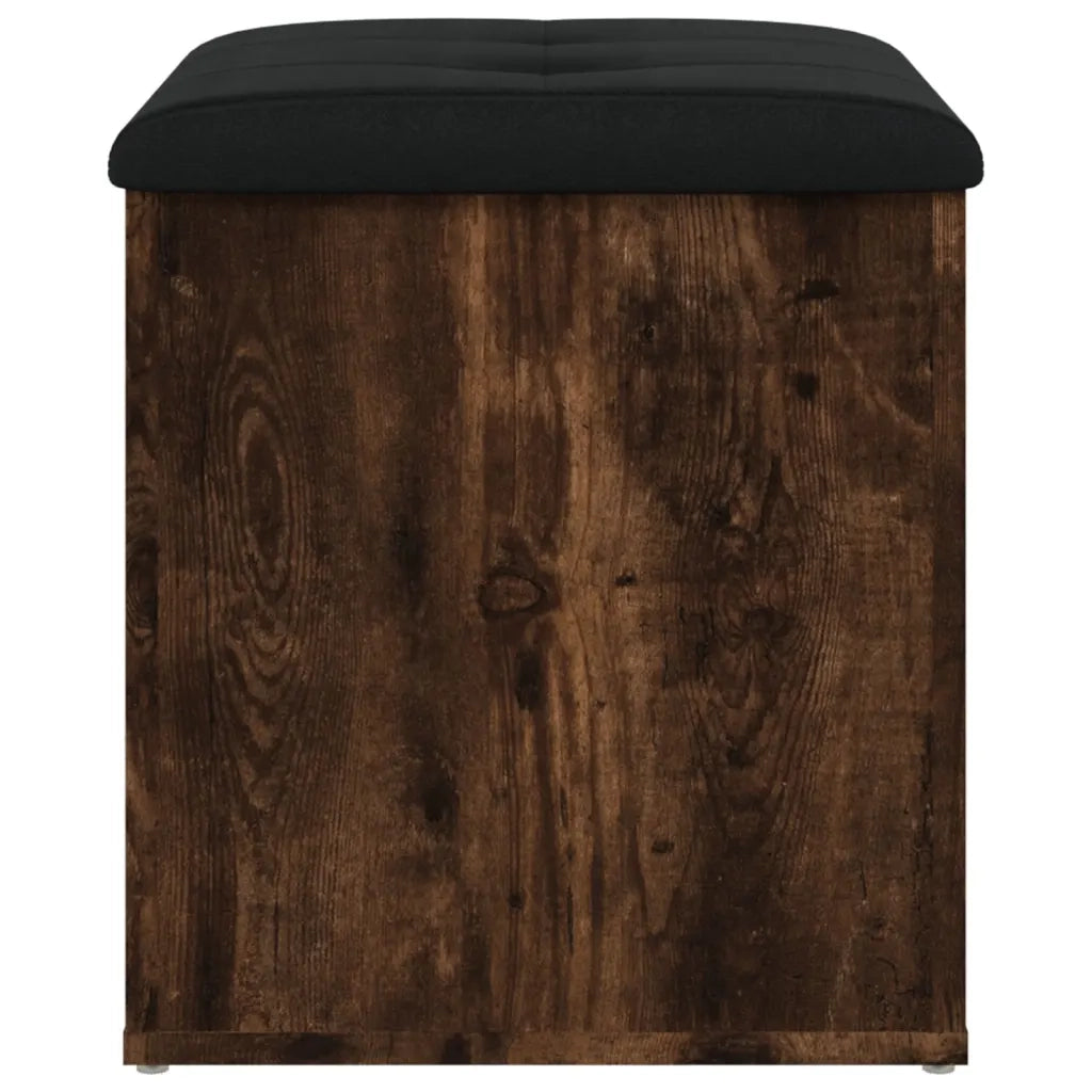 Panca Portaoggetti-Sgabello-Panca con Contenitore Rovere Fumo 42x42x45 cm Legno Multistrato