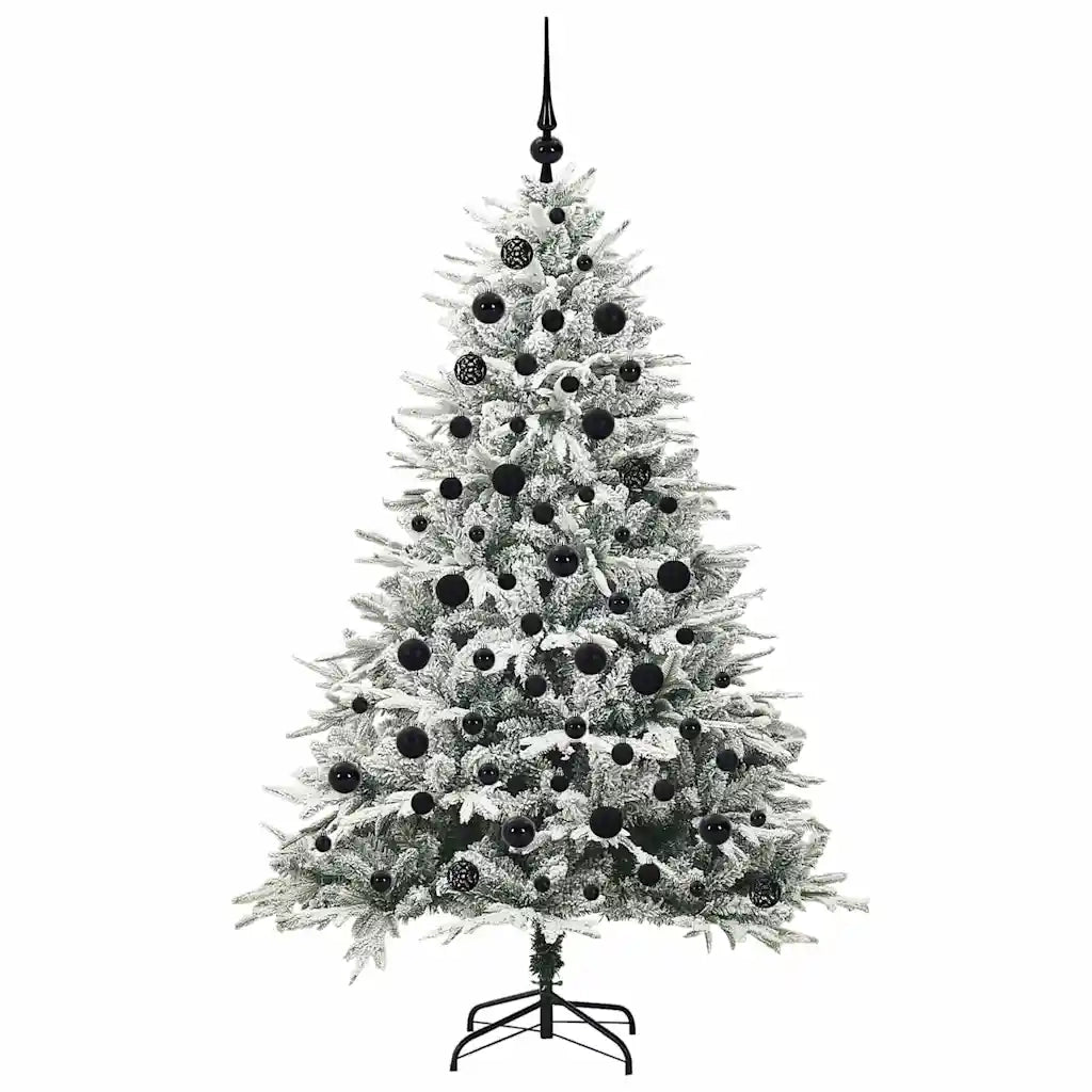 Albero di Natale Artificiale Pre-illuminato con Set di Palline