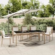 Tavolo da Giardino Piano Vetro Beige Polyrattan Vetro Temperatocod mxl 126351
