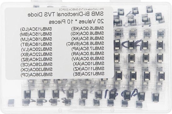 Kit di diodi di protezione a montaggio superficiale bidirezionale 20 valori * 10 pezzi 600W