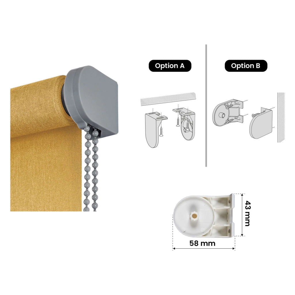 Tenda a Rullo Filtrante, Tenda Avvolgibile Traslucida Liscia Per Finestre e Porte Giallo 80x250 cm