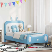Struttura letto bambini con testata Blu 80 x 160 cm PU