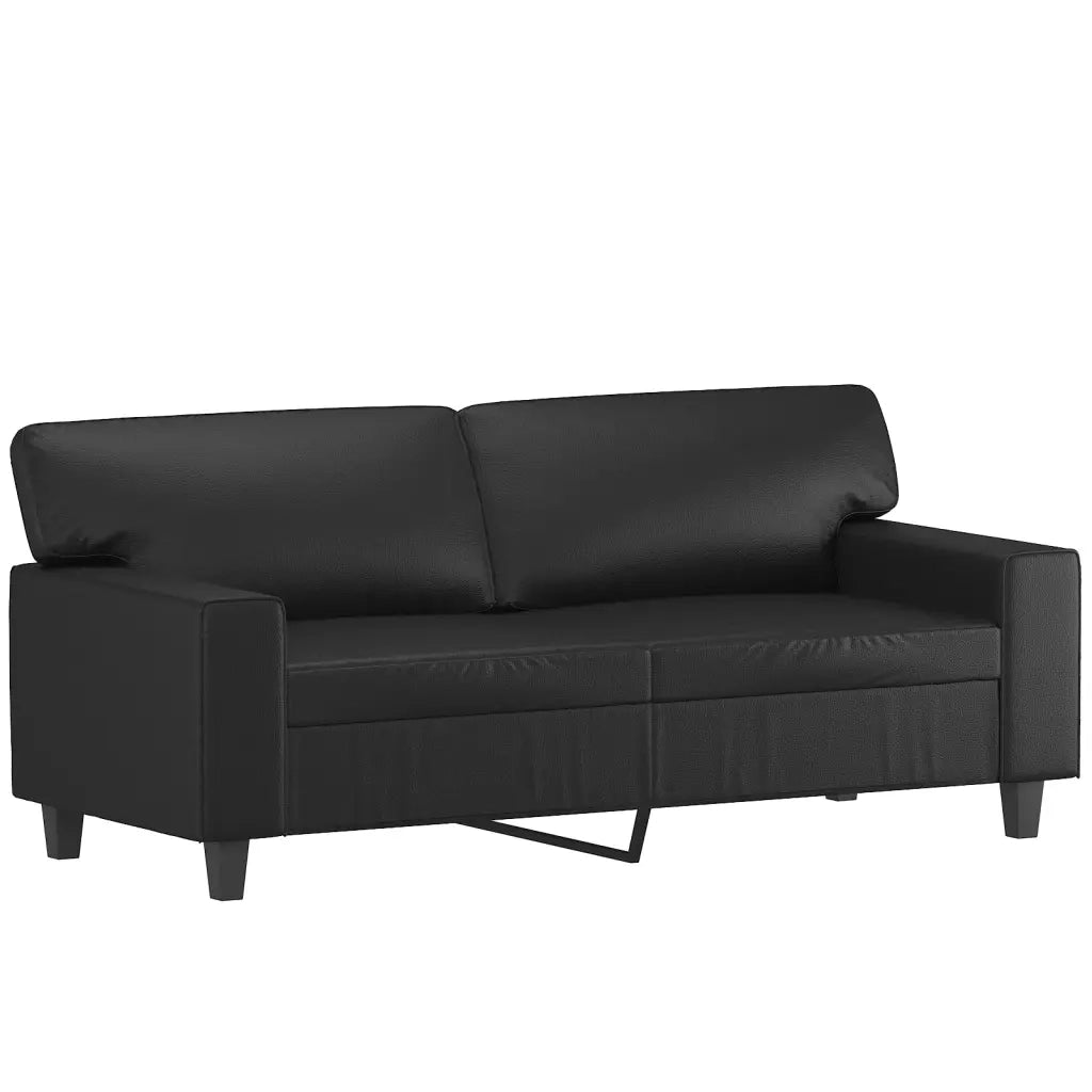 Set di Divani 3 pz con Cuscini Nero in Similpelle 3201929