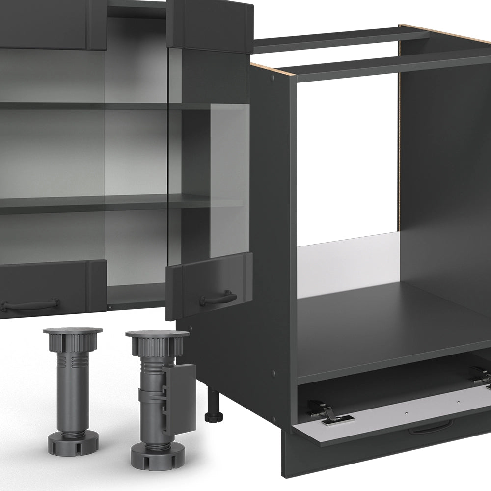 Cucina angolare completa Fame-Line Grigio scuro/Antracite 347 x 60 cm, PL Antracite Vicco