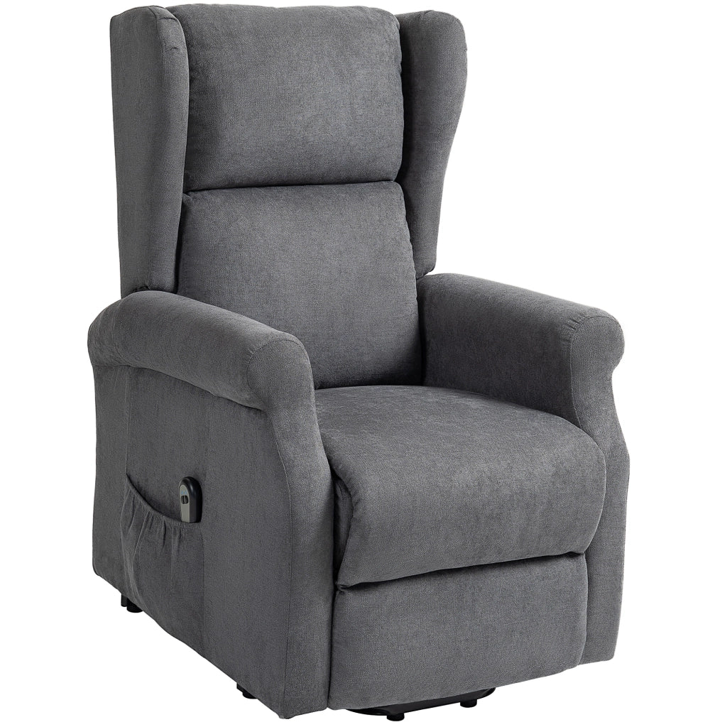 Poltrona reclinabile con alzapersona e poggiapiedi ¨C zephmum ¨C grigio scuro 72.5x94x109 cm