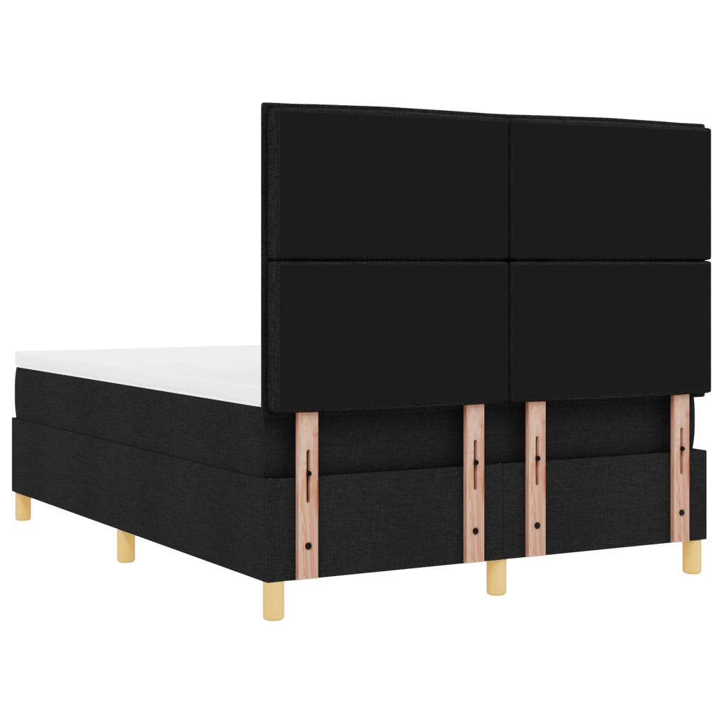 Letto con Box Spring e Materasso & LED Nero 140x190 cm Tessuto