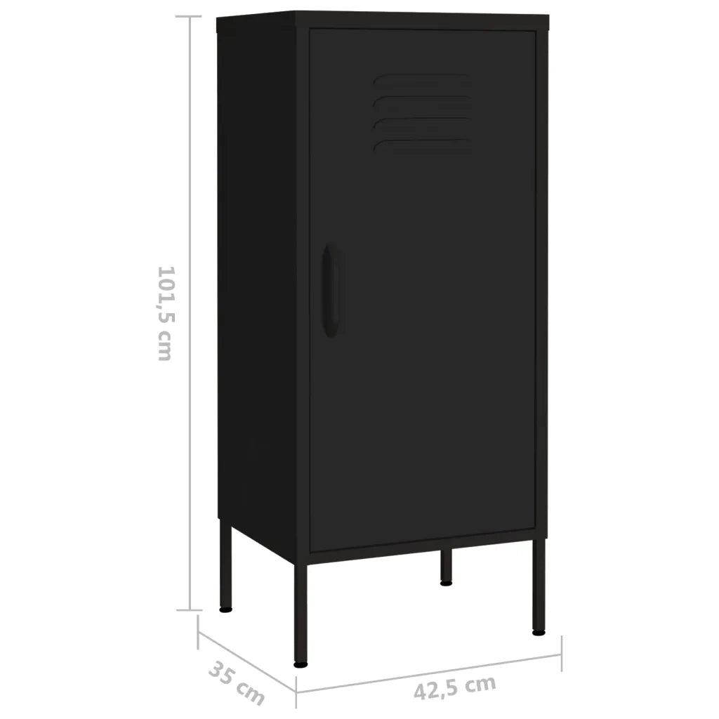 Armadietto Nero 42,5x35x101,5 cm in Acciaio 336196