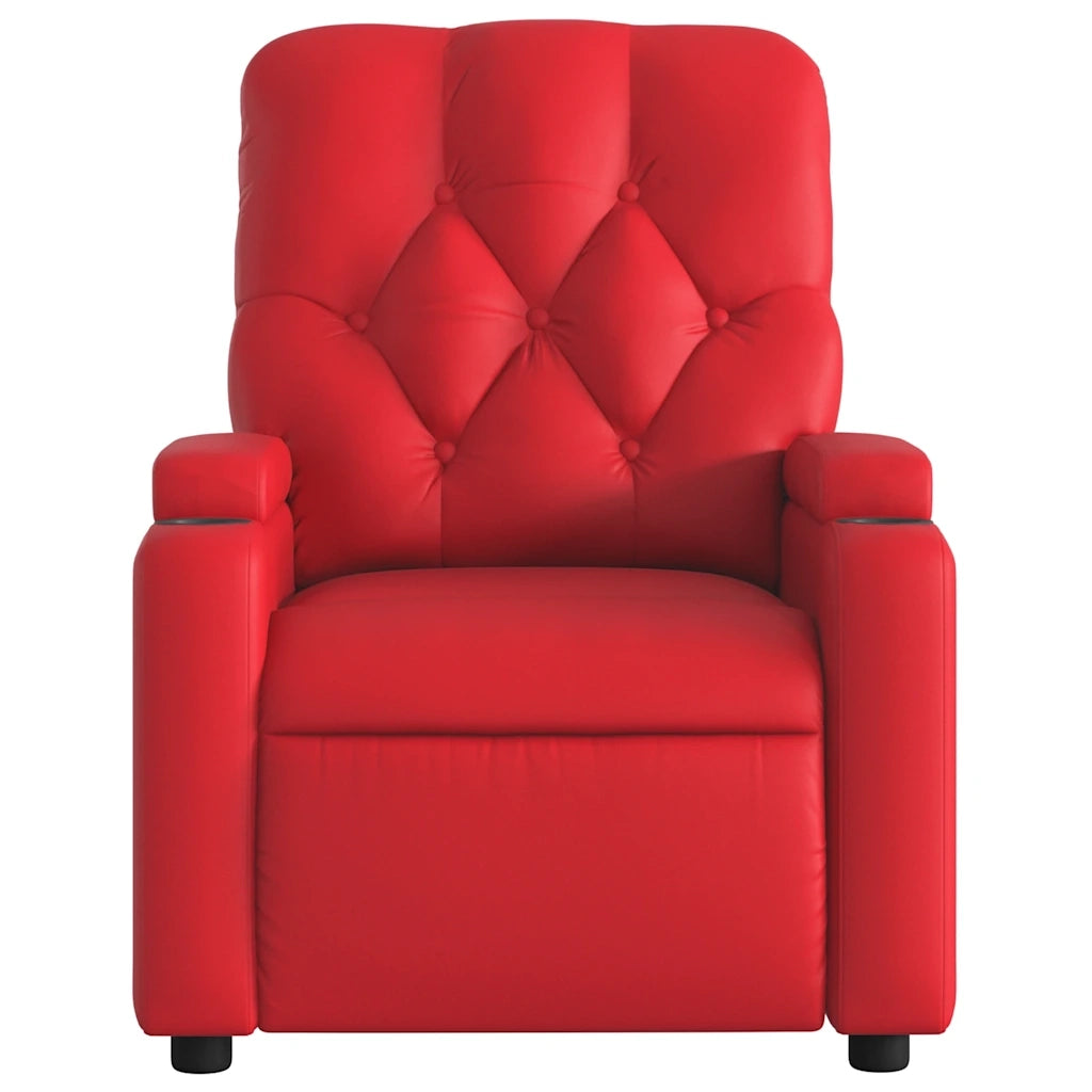 Divano Sedia-Poltrona Reclinabile Rossa in Similpelle 970752
