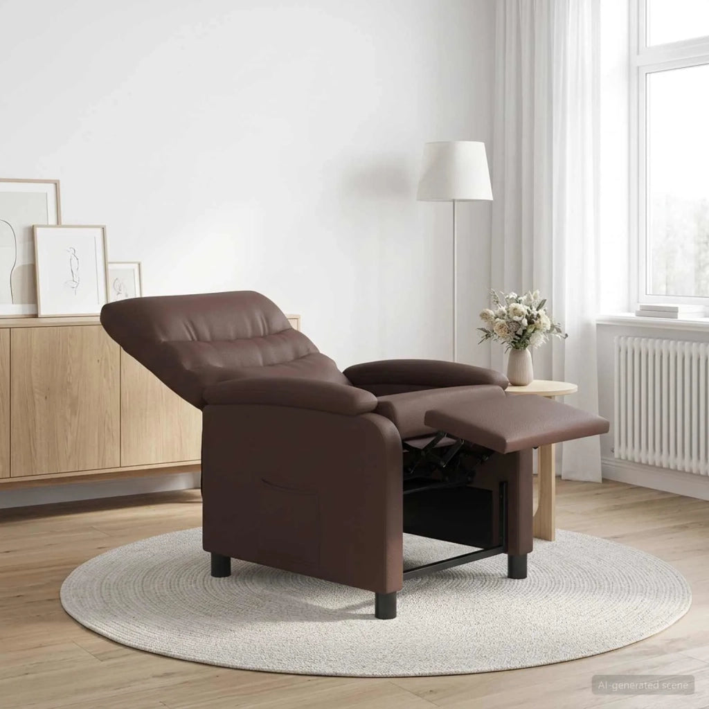 Divano Sedia-Poltrona reclinabile Marrone Similpelle 357050