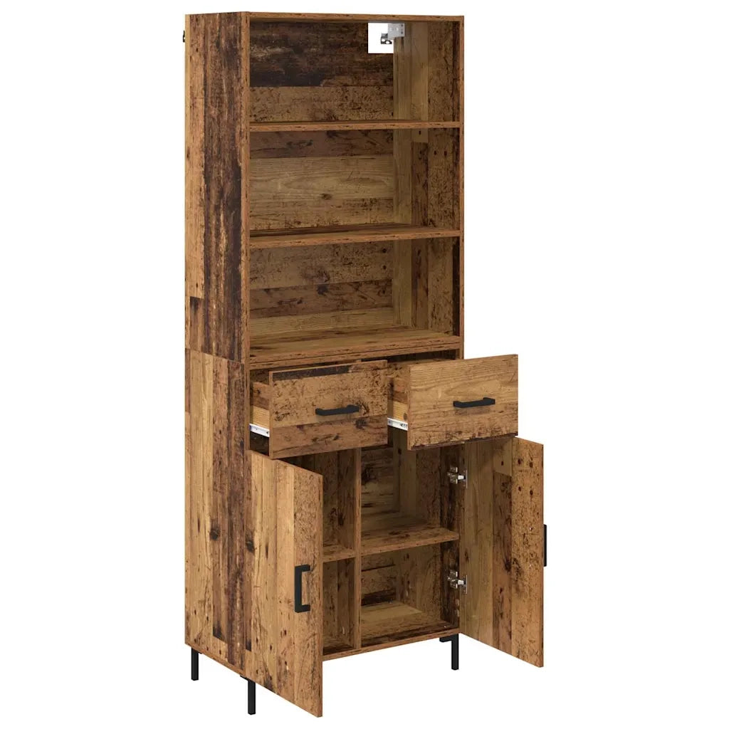 Credenza | Madia | Buffet da pranzo | Armadio da pranzo Legno vecchio 69,5 x 34 x 180 cm Legno multistrato