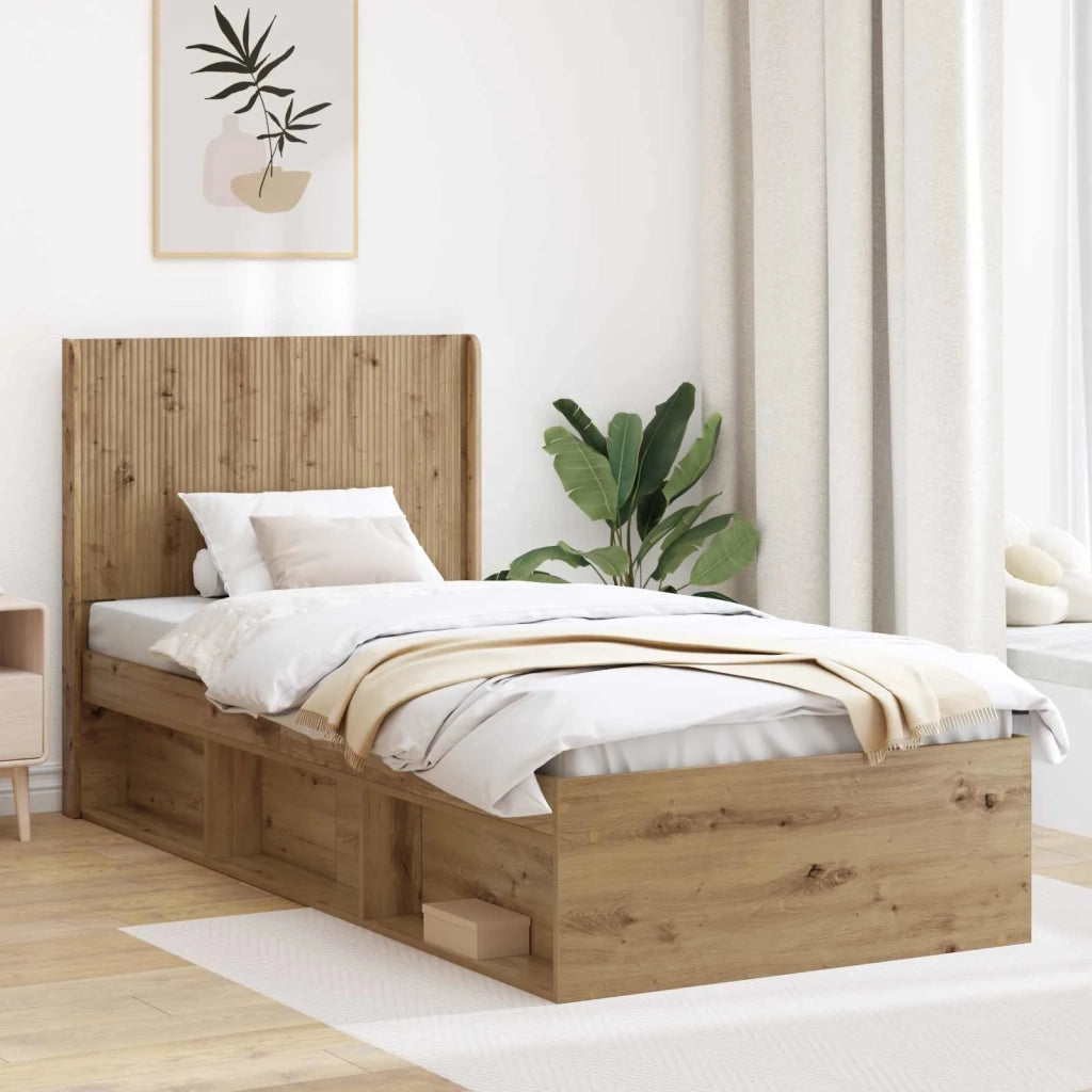 Struttura del letto con stoccaggio e testata Rovere Artigianale 3413908