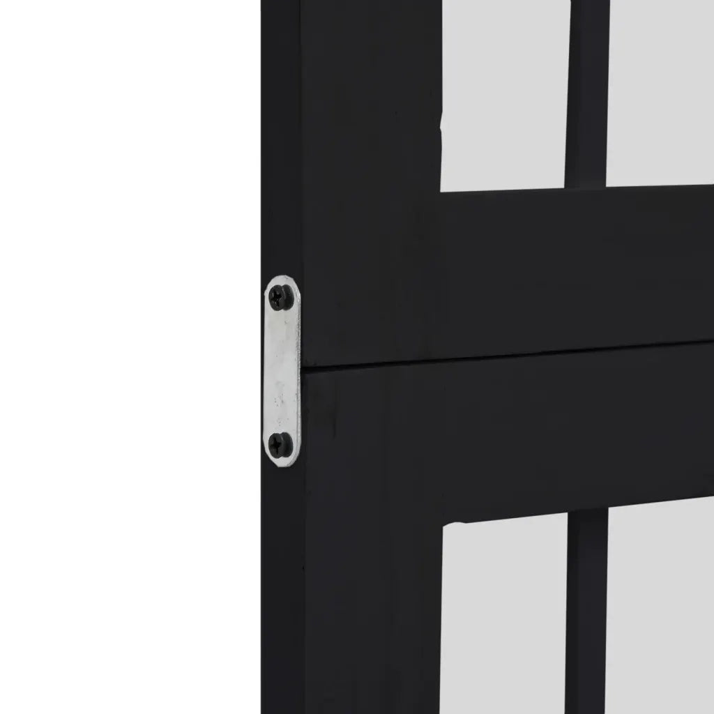 Divisorio Ambienti 5 Pannelli Nero Legno Massello di Paulownia 358775