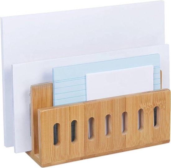 Biblioteca per lettere - Organizzatore di corrispondenza - Cassetto per ufficio - 3 strati - 8L x 18B x 13H - Legno