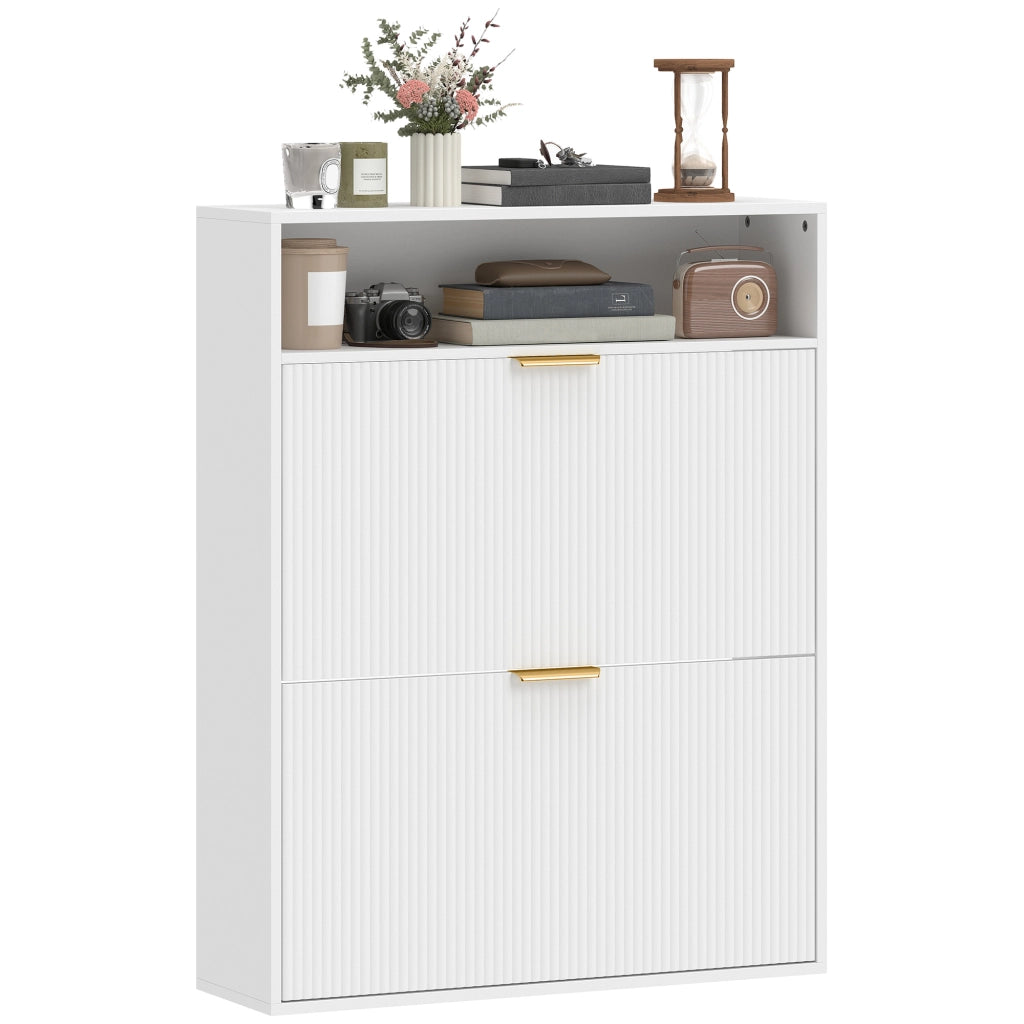 Scarpiera salvaspazio slim ¨C Xylo ¨C 2 ante ribaltabili bianco