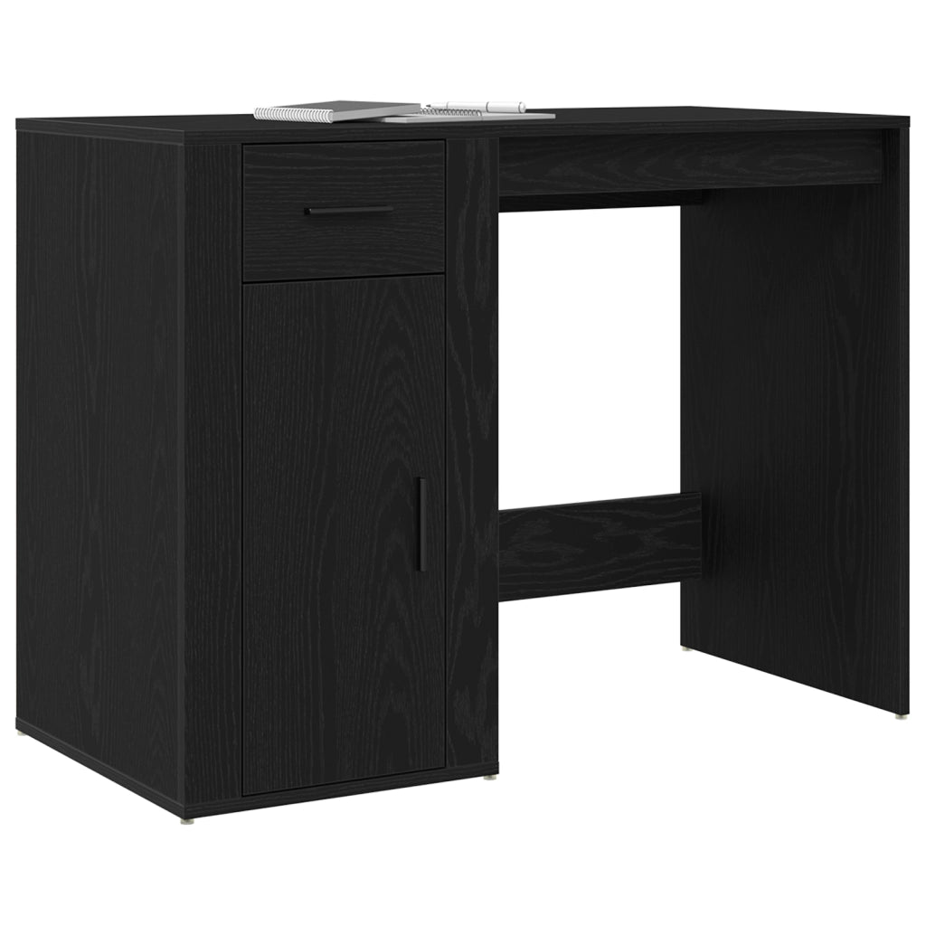 Scrivania  Nero Rovere 100x49x75 cm Legno ingegnerizzato