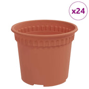 Fioriere | Cassetta per fiori | Vaso Rotondo per Fiori 24 pz Rosso Mattone ? 12,5 x 10 cm