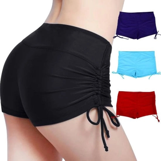 Shorts da nuoto con alta vita - Rilassamento delle pieghe - Costumi da bagno per donne - Moda da spiaggia/Zona di nuoto - Forma comoda - Pantaloncino da nuoto