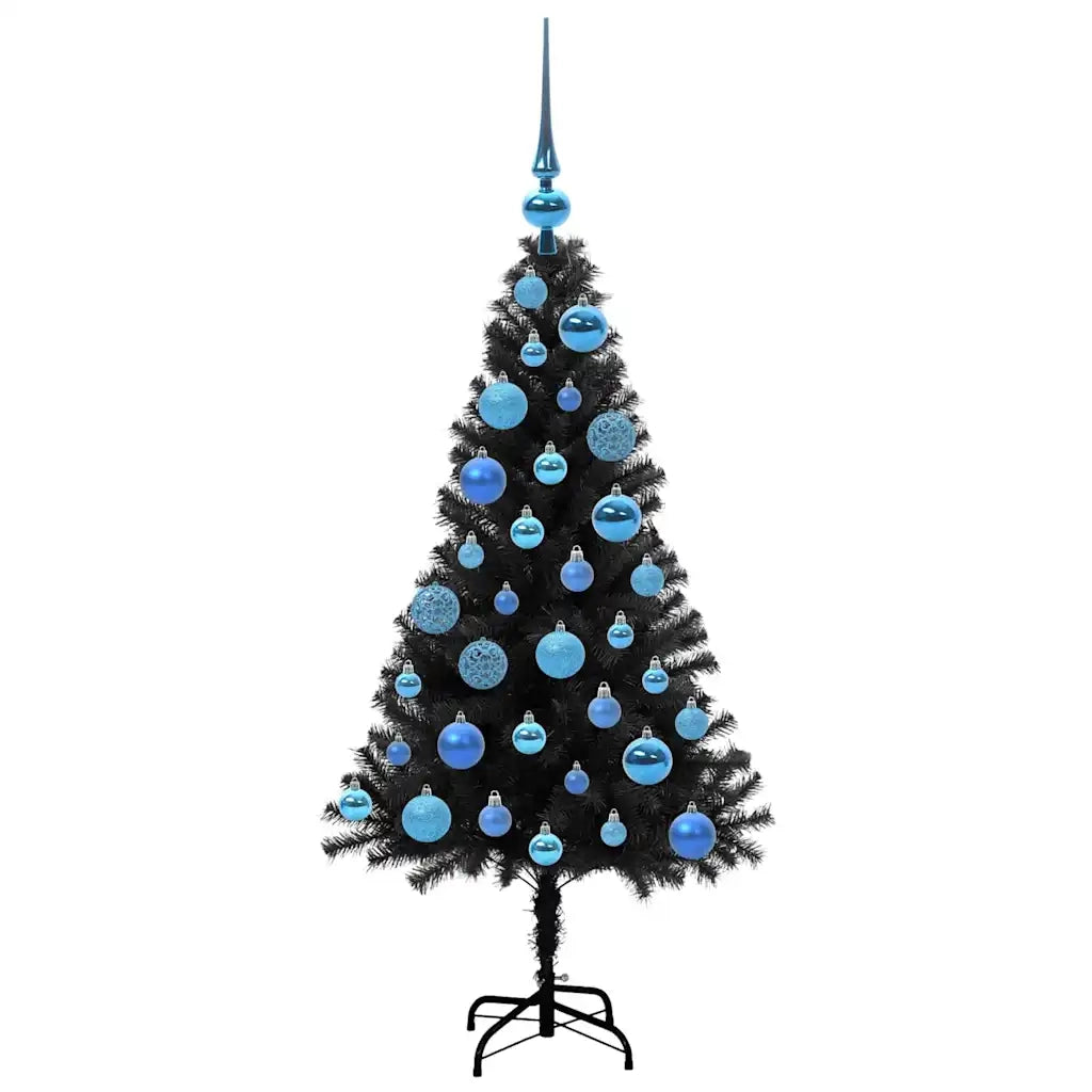 Albero di Natale con 150 LED con supporto Nero 120 cm PVC 3396463