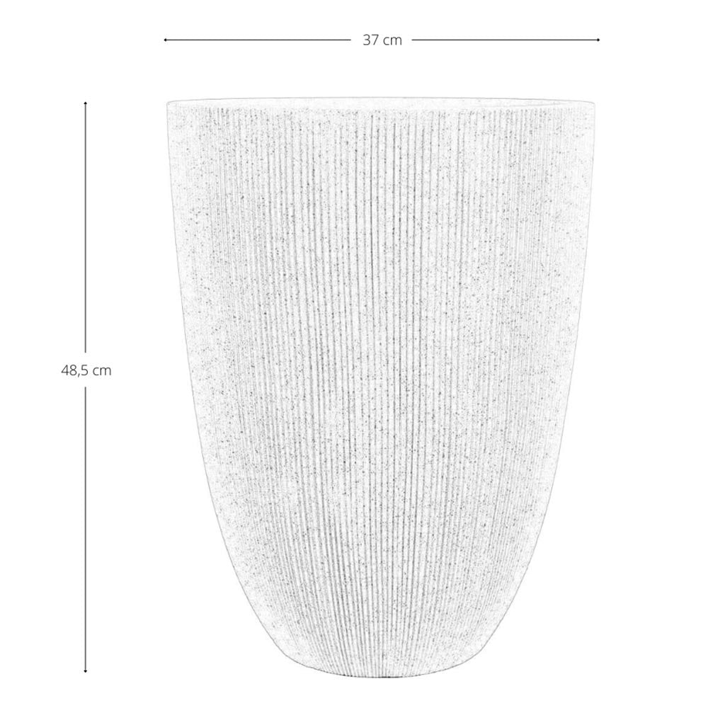 Vaso in plastica HDPE poliresina alta densità per piante Conico Grigio h 48,5