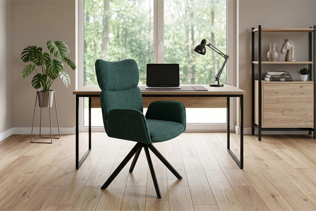 Sedia ufficio in tessuto, poltrona girevole verde abete – Oslo