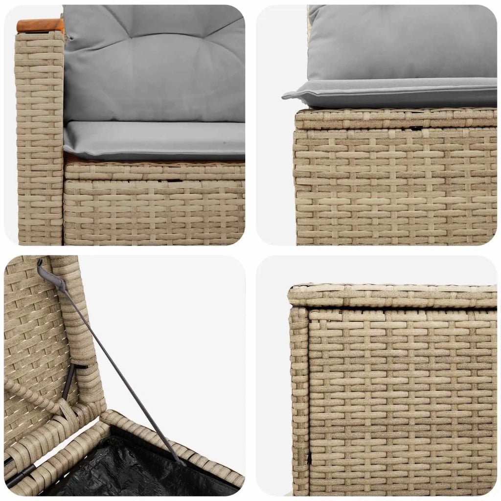 Set di divani 5 pz Beige e Grigio Chiaro 3447941