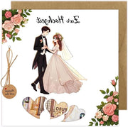 Carta di auguri per il matrimonio creativa per coppia sposata - Regali di nozze e doni di denaro per il matrimonio d'oro - Regalo di nozze elegante con 75+ caratteri.