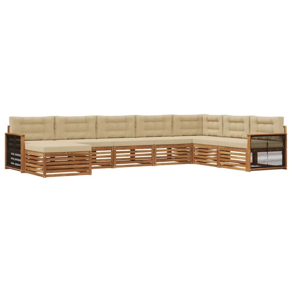 Set di divani da esterno 8 pz Naturale e Beige 3383716