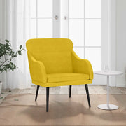 Poltrona Gialla 63x76x80 cm Velluto cod mxl 14574
