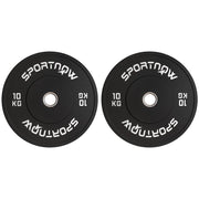 SET 2 DISCHI PESI DA 10KG IN GOMMA CON FORO DA 2"/5 CM PER MANUBRI E BILANCIERI NERO