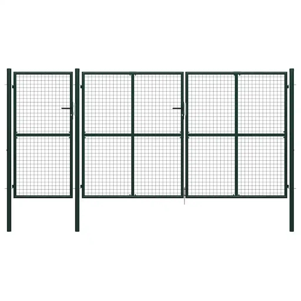 Cancello per Giardino in Acciaio 400x150 cm Verde cod mxl 56401