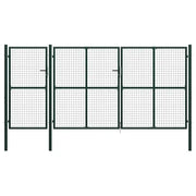 Cancello per Giardino in Acciaio 400x150 cm Verde cod mxl 56401