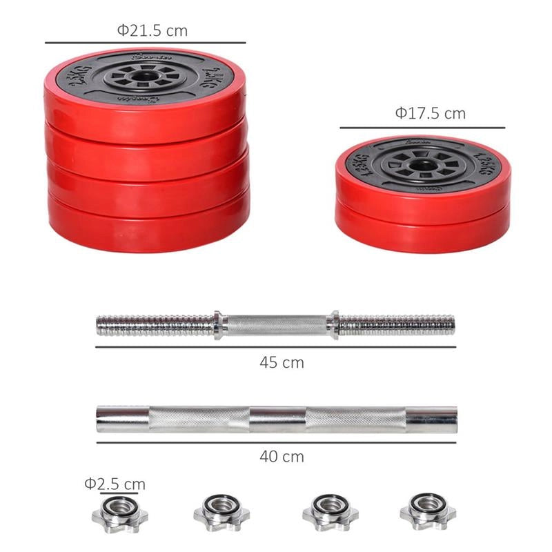 SET 2IN1 BILANCIERE E MANUBRI PESI DA 30 KG DISCHI RIVESTIMENTO ANTIGRAFFI