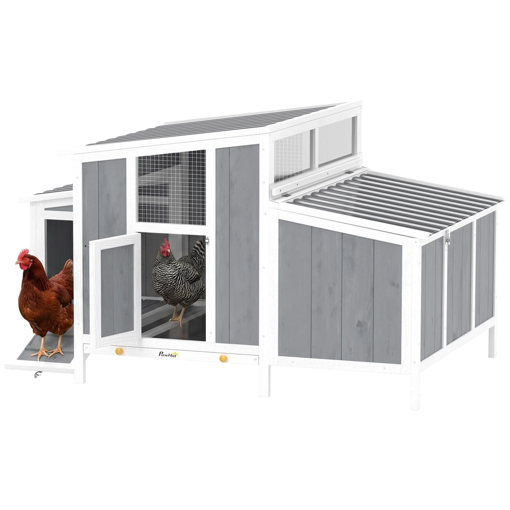 Polladio in Legno con Tetto in PET Impermeabile ¨C zephmum ¨C Grigio 145x90x92 cm