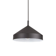 Sospensione Industrial-Minimal Yurta Metallo Nero 1 Luce E27 D30