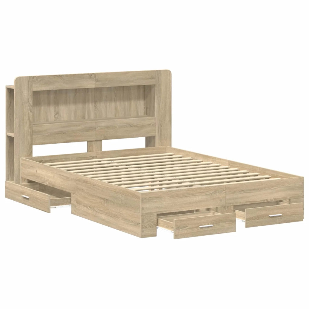 Telaio del letto con storage Rovere Sonoma 150 x 200 cm 3433882