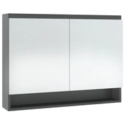 Mobiletto specchio da bagno 80 x 15 x 60 cm grigio MDF 02_0006711