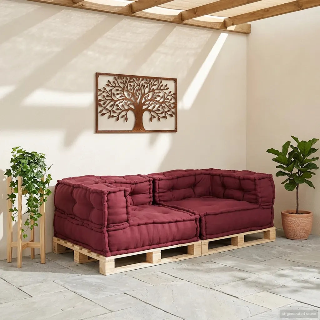 vidaXL Pouf Modulare Marrone Rossiccio 140x70x36 in Tessuto