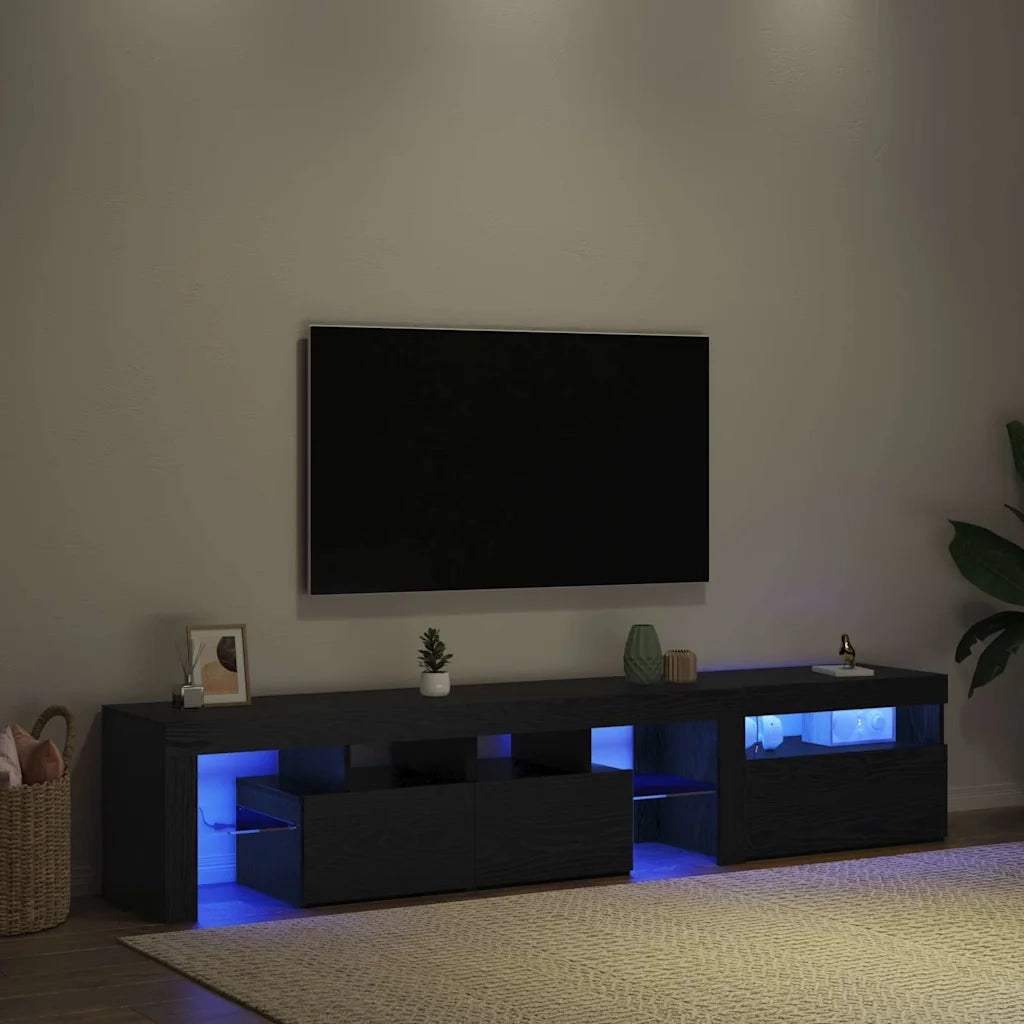 Mobile TV 2 pz-Mobile per TV-Credenza TV Rovere Nero 260 x 37 x 40 cm Legno multistrato 999483