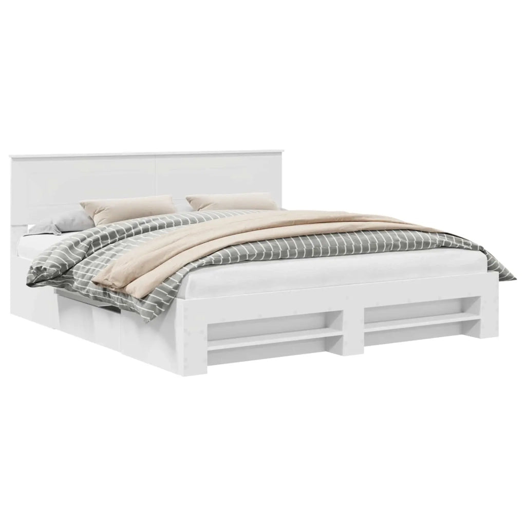Struttura del letto Bianco 200 x 200 cm Legno multistrato 3408725