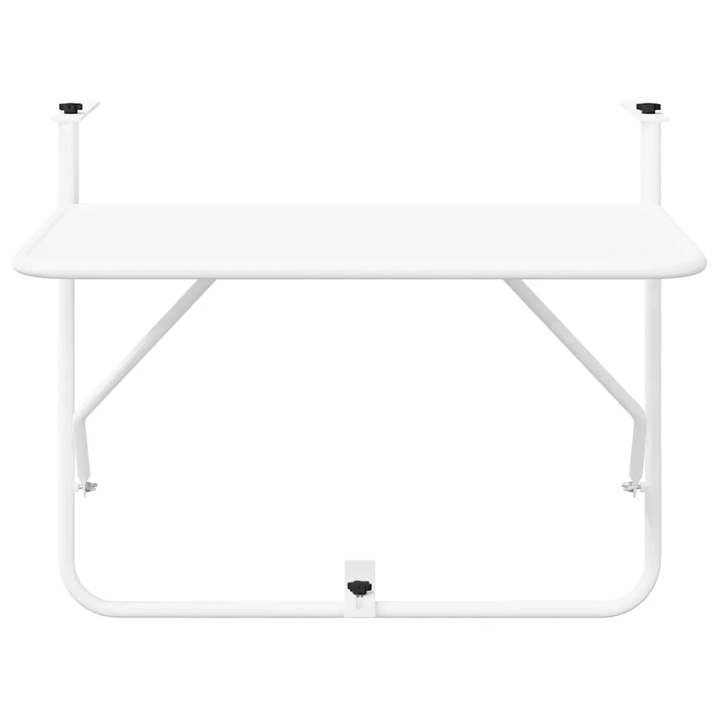 Tavolo Appeso da Balcone Bianco 60 x 39 x 65 cm Acciaio 42008074