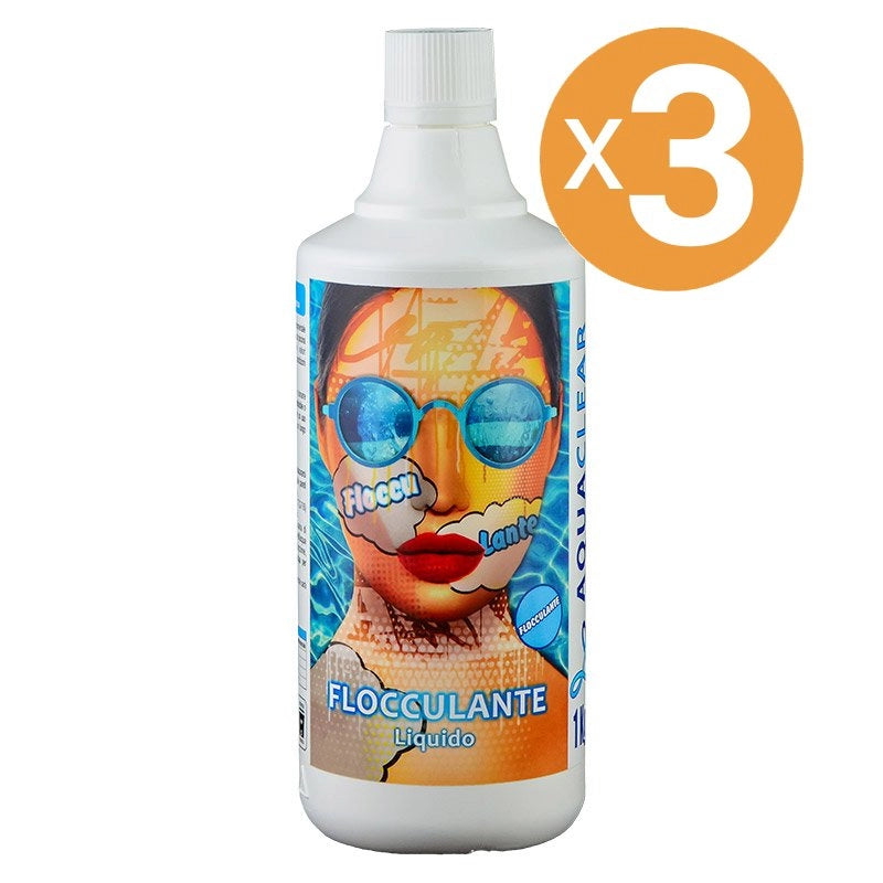 Flocculante liquido effetto schiarente per piscina AQUACLEAR Quantità confezione: 3 confezioni