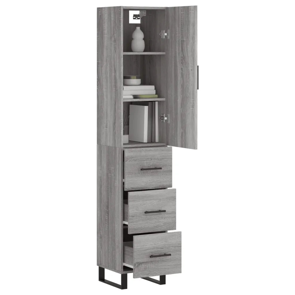 Credenza Grigio Sonoma 34,5x34x180 cm in Legno Multistrato 3198879